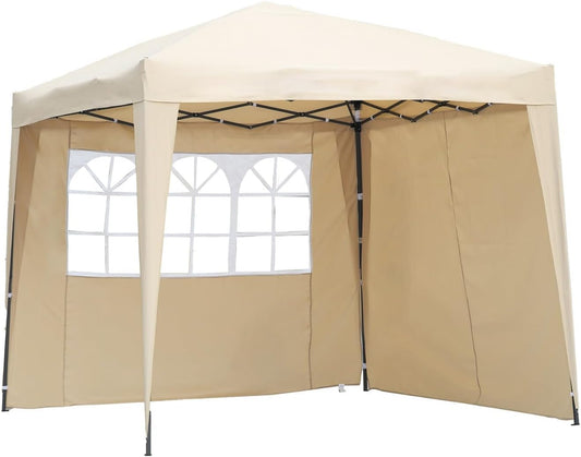 Angel Living Partytent - Easy Up - Met 2 Zijwanden - 250 x 250 x 250 cm - Beige