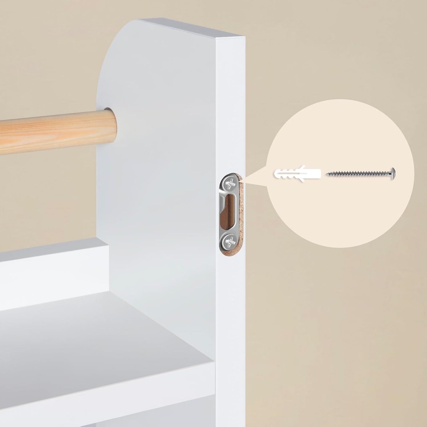Woltu Kinderboekenplank - MDF - 60 x 55 x 12 cm - Wit