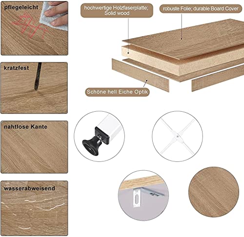Woltu Houten Opbergkast 4 Lagen - Stevig Metaal/Wit - 60x35x148 cm
