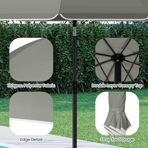 Woltu Parasol Balkonparasol - UV-bestendig en waterdicht - Verstelbaar in hoogte en hoek - Rond
