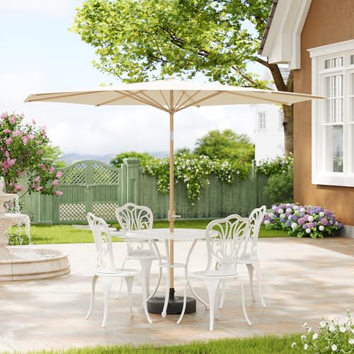 Woltu Parasol 300 cm Beige - UPF 50+ Zonbescherming met Kantelfunctie en Sluiting met Slang