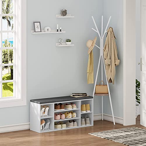 Woltu Set van 3 Witte Wandplanken - Zwevende Opbergplanken voor Woonkamer, Keuken en Slaapkamer