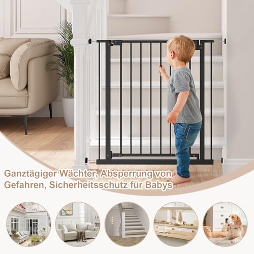 Woltu Veiligheidshekje voor Trappen en Deuren - Zwart - 75-97 cm