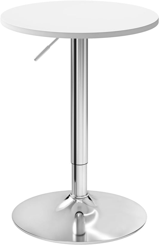 WOLTU Verstelbare Bartafel - Ø52 cm - 70-91 cm Hoog - Draaibaar - Chroomvoet Ø45 cm