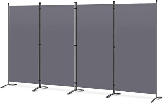 Angel Living Paravent 4-delig – Opvouwbare Scheidingswand 324 x 170 cm – Inkijkbescherming voor Binnen & Buiten – Grijs