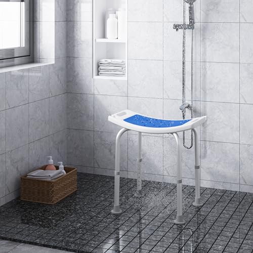 Eugad Douchezitje Verstelbaar - Ergonomisch, Antislip, Aluminium - Zilver