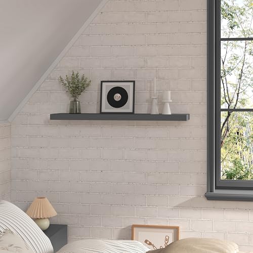 WOLTU RG9370dgr – Zwevende Wandplank – MDF Donkergrijs – 90 x 22,9 x 3,8 cm