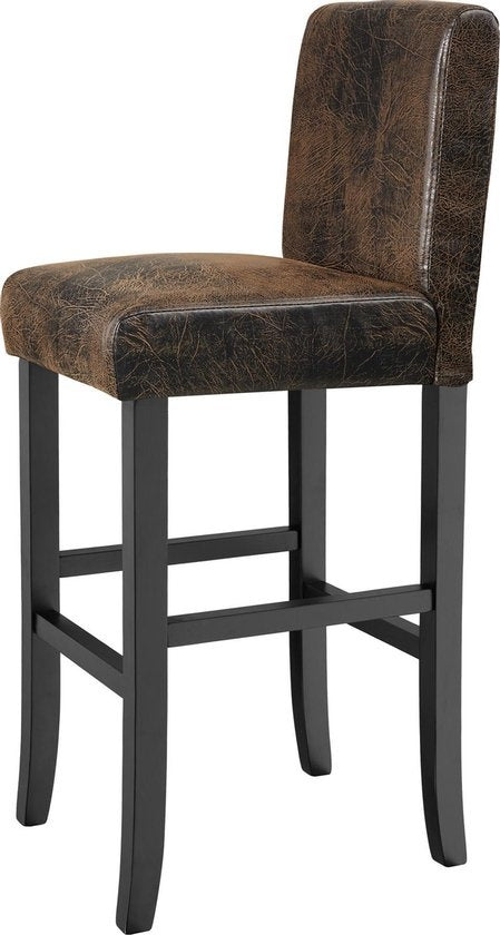tectake - 2 Barkrukken van imitatieleer oud bruin - 403584