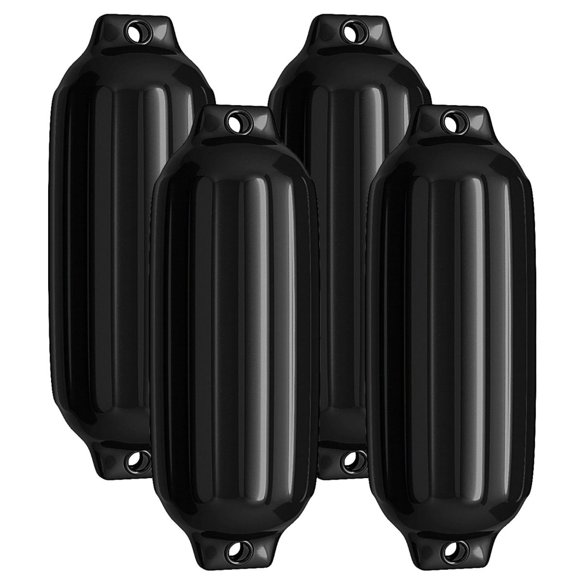 Coast Set van 4 Boot Fenders - UV Bescherming - PVC - Zwart