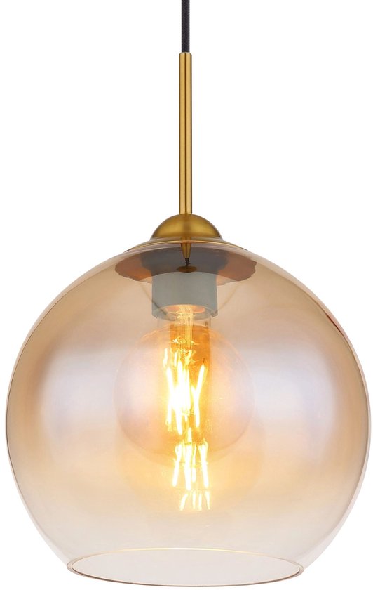 Globo - hanglamp - JAMESSA - amberkleurig - glas - Ø 25cm - E27 - 15788H
