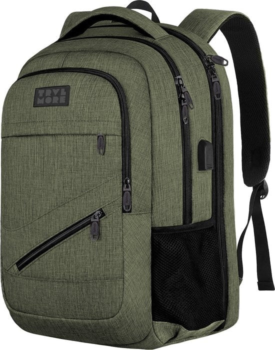 TRVLMORE Rugzak - 28L - 15,6 inch - Laptop Rugtas - Schooltas - Unisex - Spatwaterdicht Groen