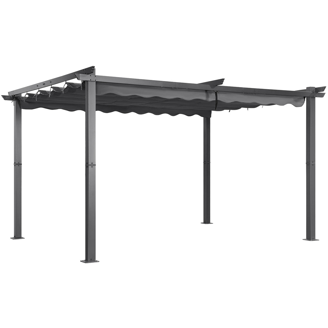 Angel Living Aluminium Pergola met Verstelbaar Uitschuifbaar Dak - 3 x 3 m - Grijs/Antraciet