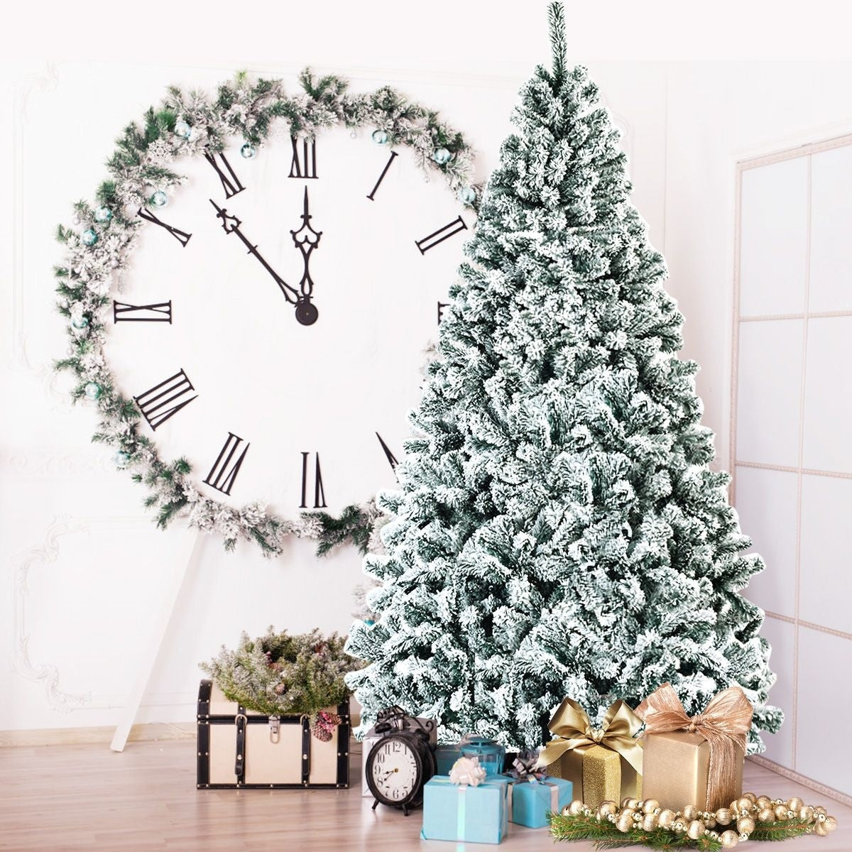 Coast Kunstmatige Kerstboom Besneeuwd - Met Metalen Standaard - 225 cm
