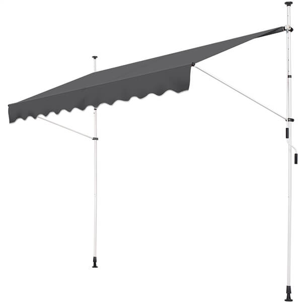 Yaheetech Klemluifel - Balkonluifel met Handslinger 250x180 cm - Beige - Zonder Boren