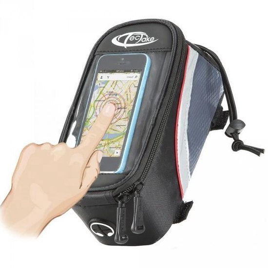 TecTake - Frametas fietstas voor o.a. smartphone e.d. zwart rood M 401608