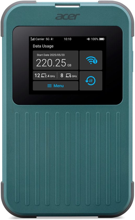 Acer Connect M4 - Draagbare Mifi Router - Mobiele Hotspot - 5G - WiFi 6 - Dual-band - SIM - eSIM - Virtuele SIM - inclusief 1 GB - tot 16 apparaten - ideaal voor onderweg of op de camping
