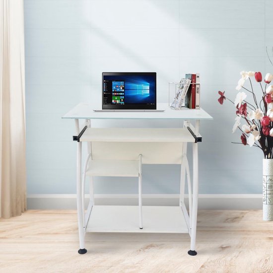 Bureau laptop computertafel - ruimtebesparend - 70 cm x 50 cm - wit