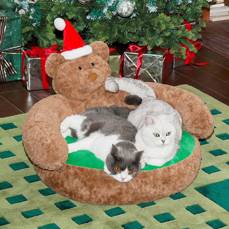 zeze huisdierenbank met kerstbeer