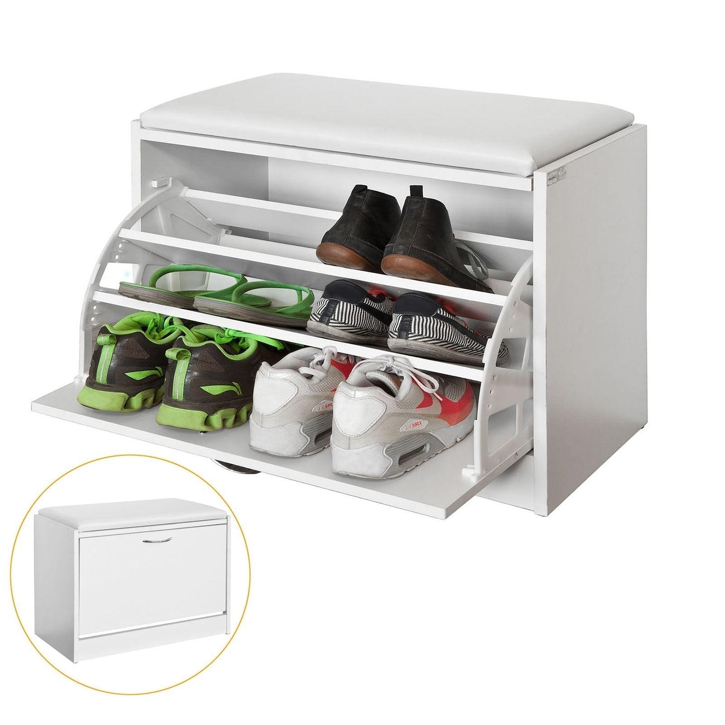SoBuy FSR16-W Schoenenrek | Wit | MDF | 60 X 30 X 48