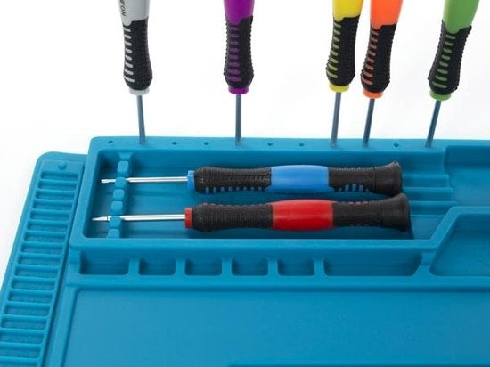 Velleman Silicone soldeermat, 450 x 300 mm, blauw