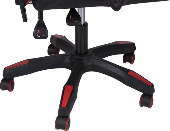 No Fear Gaming Stoel - Game Stoel - Bureaustoel - Hoogte Verstelbaar 46 tot 56cm - Rood/Zwart