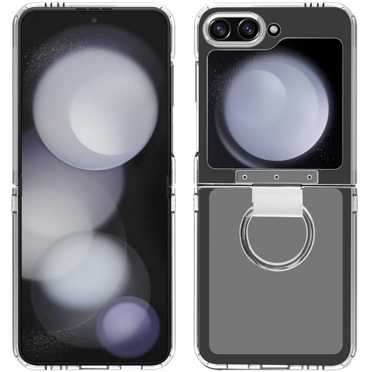 BeHello – Samsung Galaxy Z Flip6 En Flip7 FE Clear Case Met Ring – Transparant – Voorzien Van Ingebouwde Ringhouder En Flexibel Frame En Verhoogde Randen – Voor Samsung Galaxy – Transparant TPU