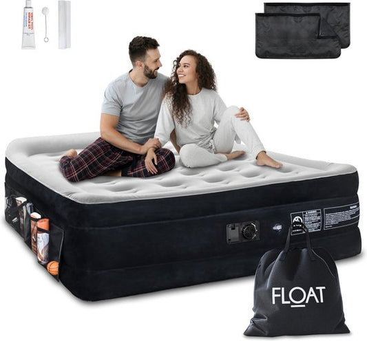 FLOAT VersaVento - 2 Persoons luchtbed met ingebouwde elektrische pomp - < 3 minuten snel opgeblazen - Inclusief 2 opbergzakken met klittenband, draagtas en reparatiekit - 152 x 203 x 52 cm - Zelfopblazend - Twee persoons - Queen