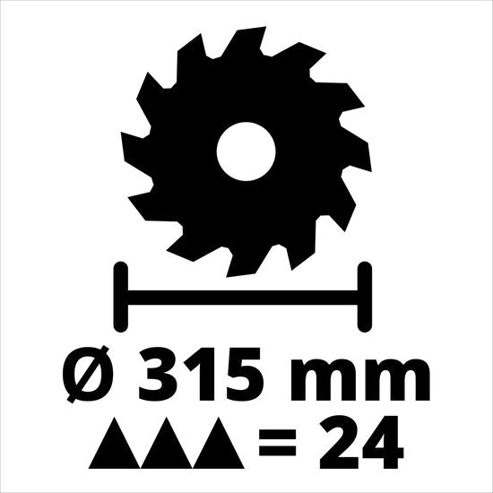 Einhell Elektrische Zaagtafel TE-TS 315 U - 2200 W - Ø315 mm - Zaagblad 45° kantelbaar naar 1 zijde - Incl. 24 tands zaagblad - Op hoog inderstel