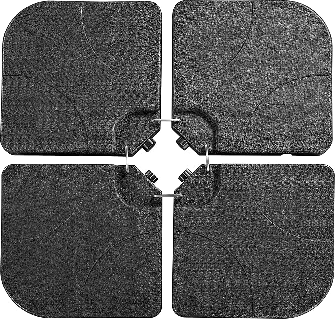 Yaheetech Parasolvoet 4-delige Vulbare Set voor Zweefparasol - Zwart - Tot 80 kg Zand / 60 kg Water
