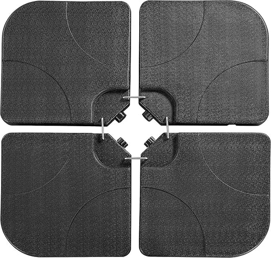 Yaheetech Parasolvoet 4-delige Vulbare Set voor Zweefparasol - Zwart - Tot 80 kg Zand / 60 kg Water