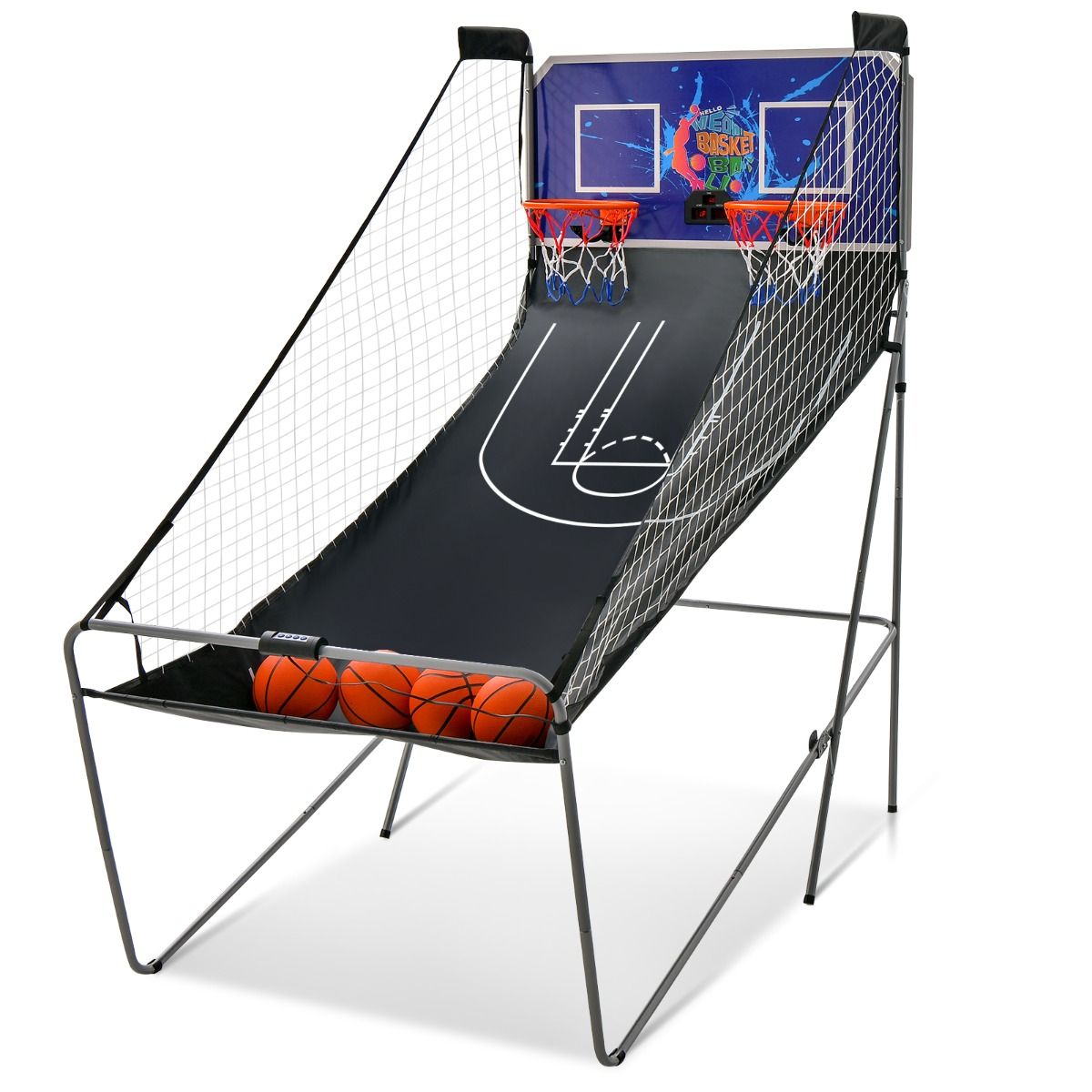 Coast Elektronisch Basketbalspel voor Binnen - Dubbel Schieten - Automatische Score - Donkerblauw + Zwart