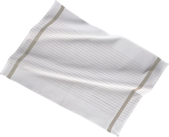 Keukenhanddoek 50x70cm, set3, streep wit midden, zand