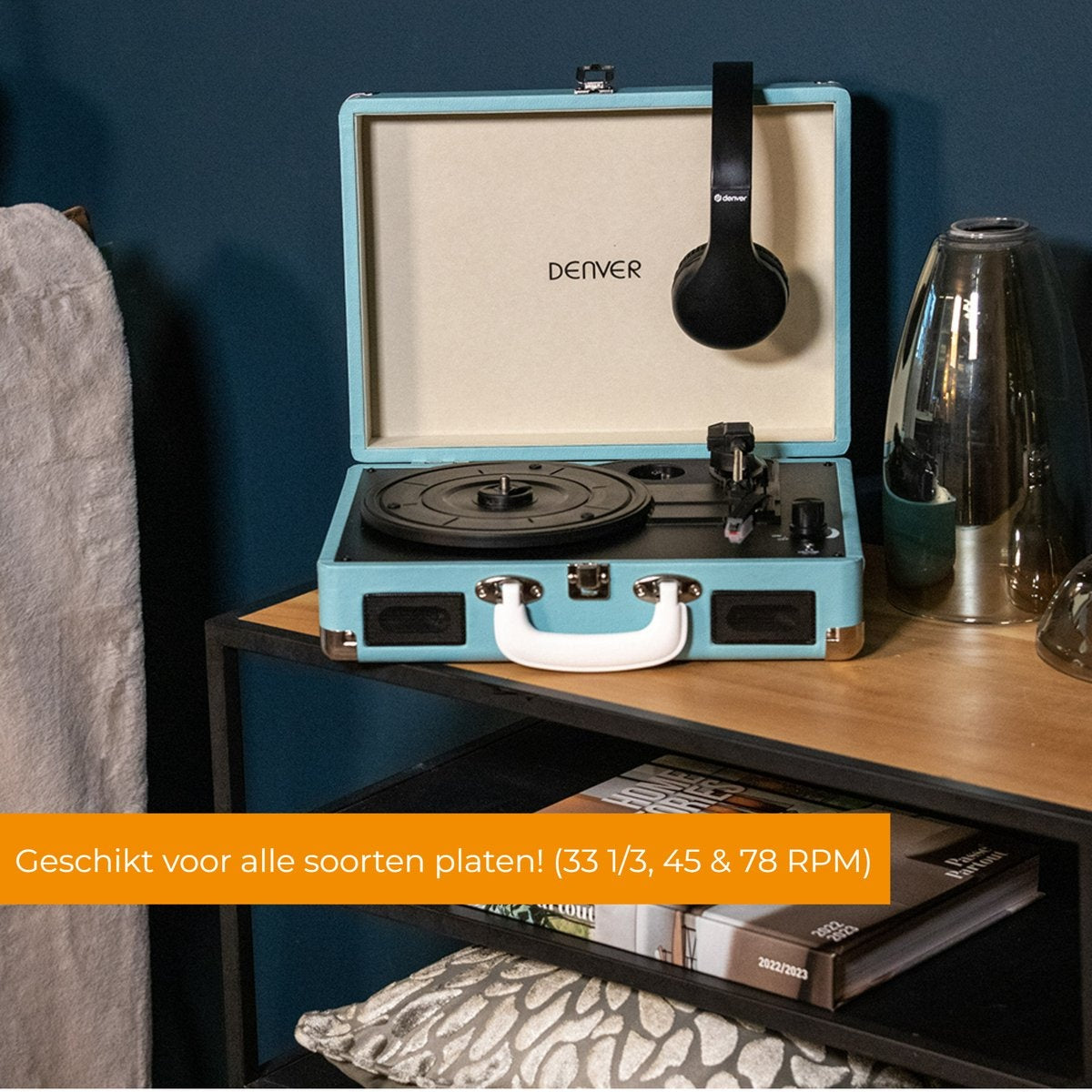 Denver Platenspeler - Ingebouwde Speakers - Incl. PC Software - Auto-stop - Retro - VPL120 - Blauw