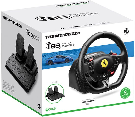 Thrustmaster T98 Ferrari 296 GTS - Racestuur met pedalen voor XBOX Series en PC - geschikt voor Forza Horizon 6