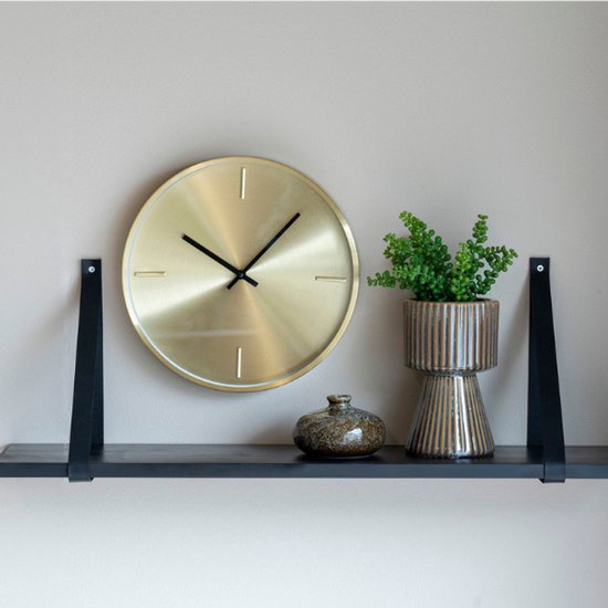 Wandplank blank hout met leer 80x20cm