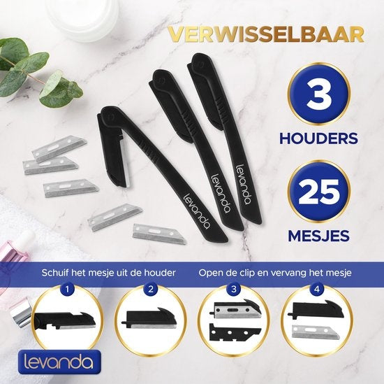 25 duurzame wenkbrauw scheermesje - dermaplaning -wegwerp scheermesje - eyebrow razor - wenkbrauw mesje - scheermesjes vrouw - wenkbrauw trimmer