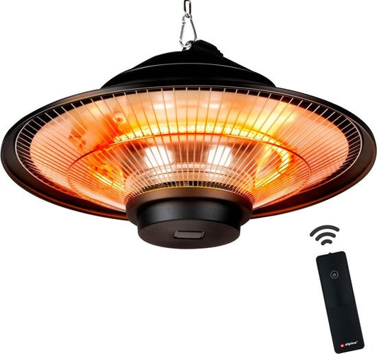 alpina Heater Terrasverwarmer - Infrarood Verwarming - IP44 Spatwaterdicht - 1500W - Zwart