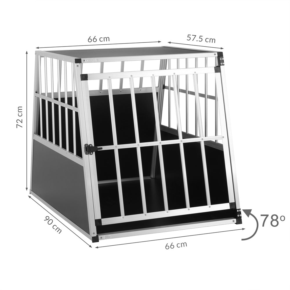 Cadoca Honden Transportbox L – Aluminium – 90x66x72cm Afsluitbaar