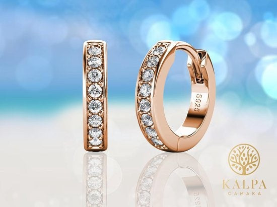 Yolora Kids Oorbellen met Kalpa Camaka Kristallen - Ros� kleurig - 18K Ros�goud Verguld