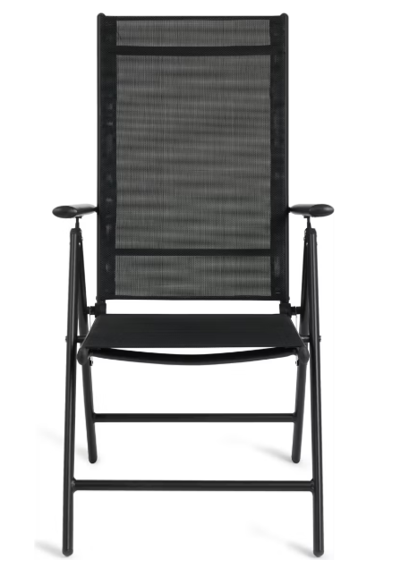 909 Outdoor Aluminium Tuinstoelen – 66x55x107 cm – Grijs – Set van 2 – Opvouwbaar & Verstelbaar