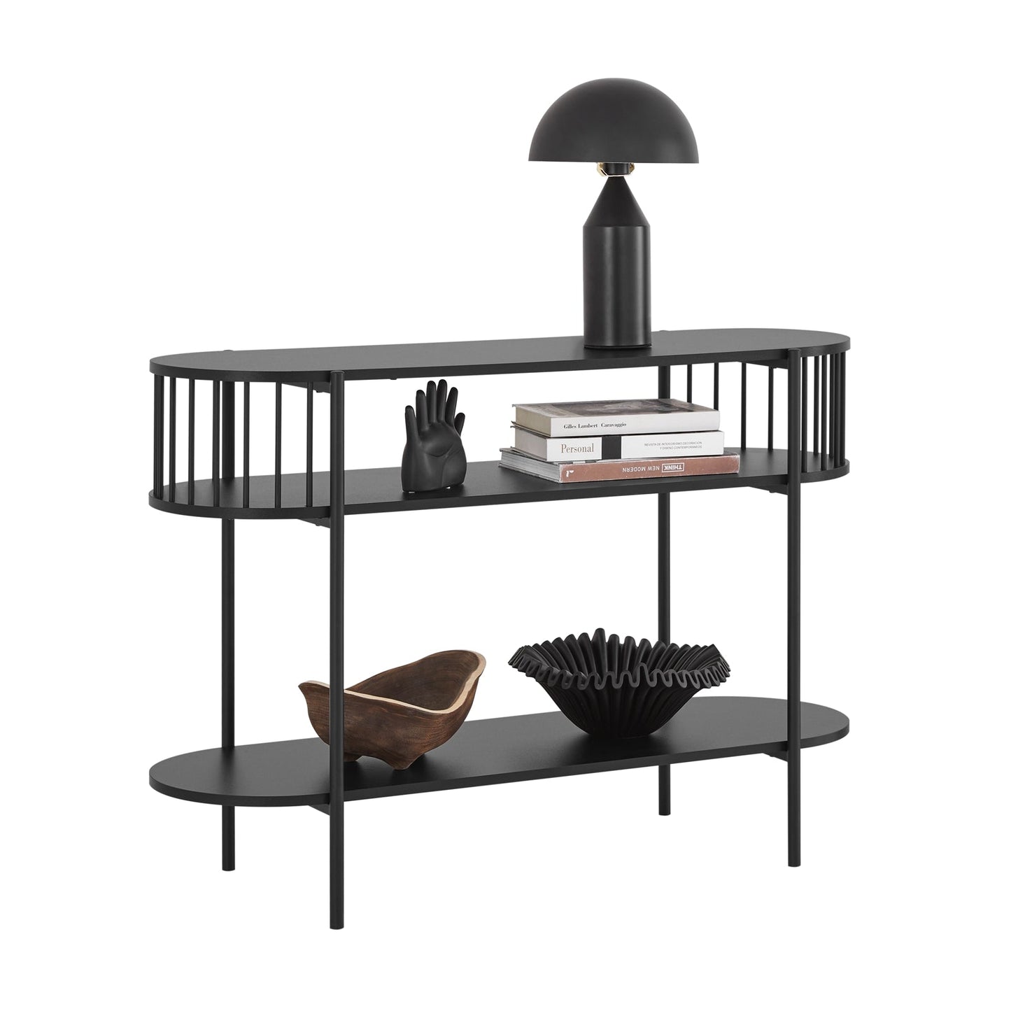 SoBuy Consoletafel – Met 3 Niveaus – max. 75 kg – 110 x 39 x 76 cm – Zwart
