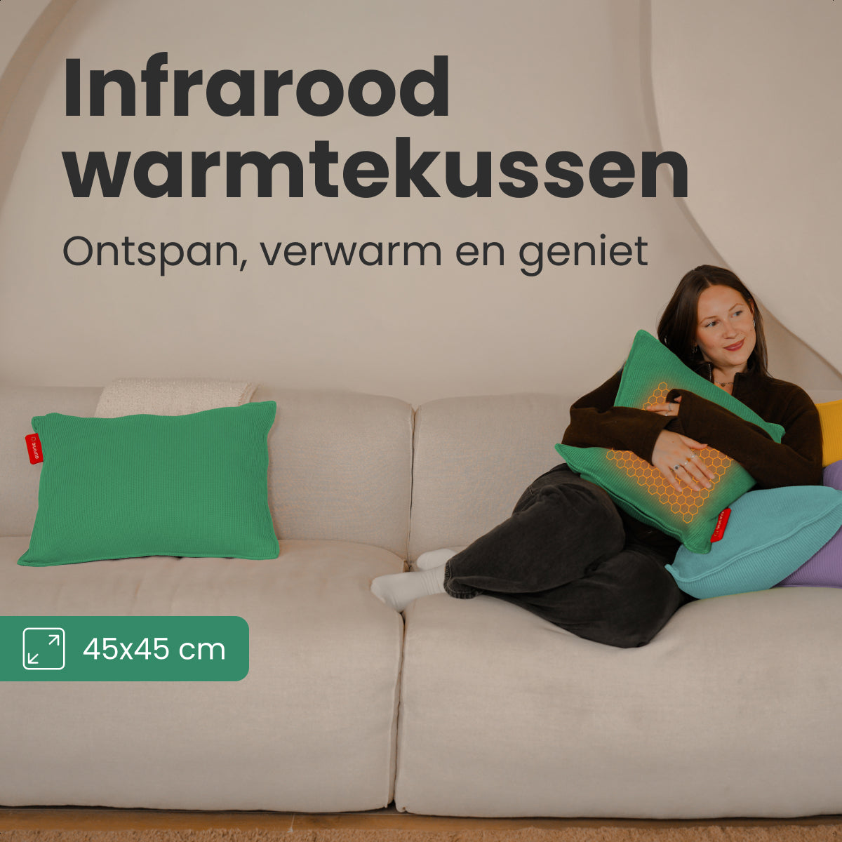 Auronic - Warmtekussen Knit - 45 x 45 cm - Pastelgroen