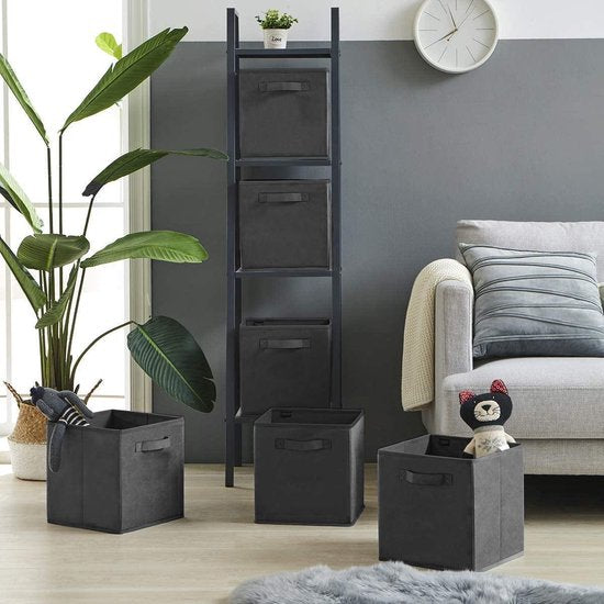 SWILIX ® Multifunctioneel Opbergmand / Opbergbox - kast organizer - 6 Stuks - 20 L - Zwart