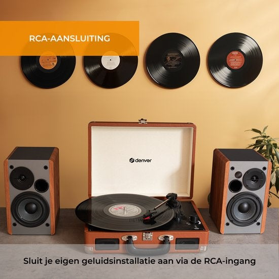 Denver Platenspeler - Ingebouwde Speakers - Incl. PC Software - Auto-stop - Retro - VPL120 - Bruin