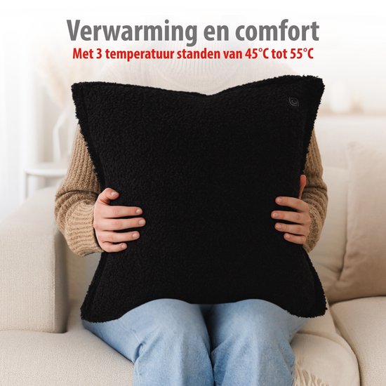 alpina Elektrisch Warmtekussen – Verwarmingskussen voor Nek en Schouders – 3 Warmtestanden – Automatische Uitschakeling – Wasbare Hoes – 60x62 cm – 100W