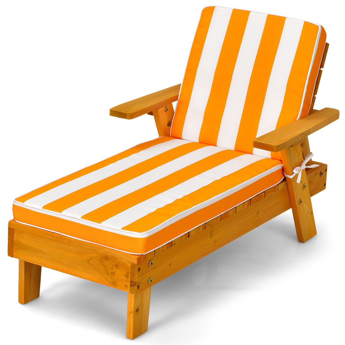 Coast Children Sun Lounger met parasol kinderlander hout 106 x 49 x 106 cm geel + wit