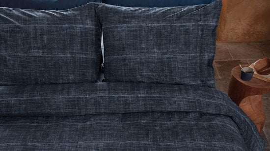 Vtwonen Vintage Indigo dekbedovertrek - Lits-Jumeaux - 240x200/220 - Donker Blauw