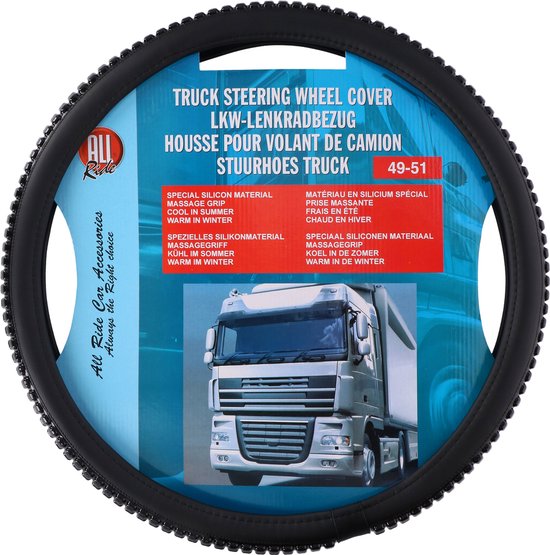 All Ride Stuurhoes Vrachtwagen - Sturen met Diameter 44-46CM - Rubber - Anti-Slip Textuur - Makkelijk te Installeren - Zwart