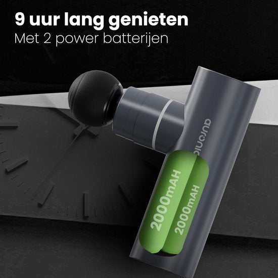Auronic Massage Gun - Massage Apparaat - Professioneel - 4 Opzetstukken en Koffer - Massage Pistool - Hele Lichaam - Grijs