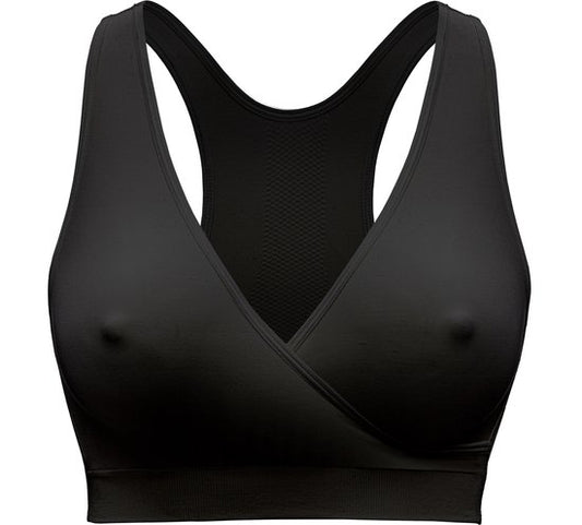 Medela Keep Cool Sleep bh - Naadloze slaapbh - Zwangerschapsbh - Voedingsbh met 2 ademende zones - Soft Touchmateriaal - Zwart - Maat S